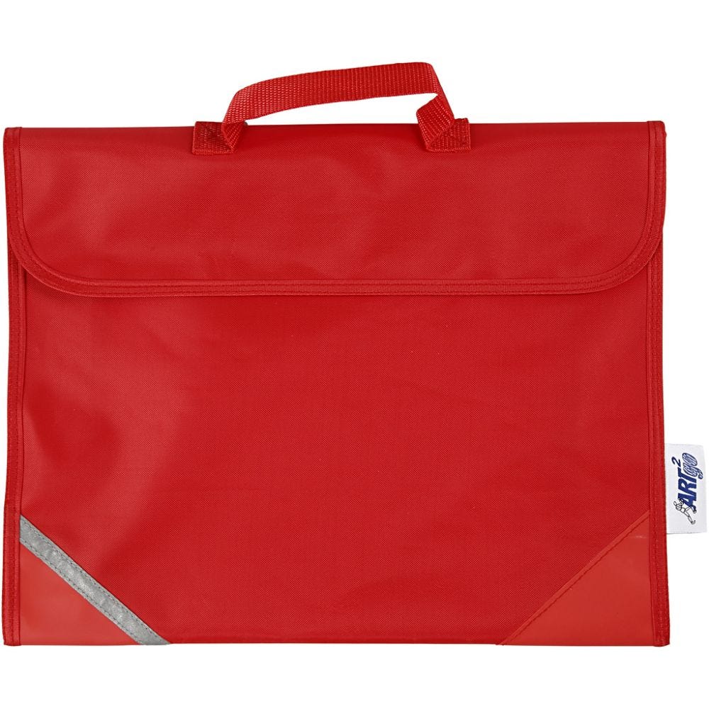 School Bag, D: 9 cm, size 36x29 cm, red, 1 pc