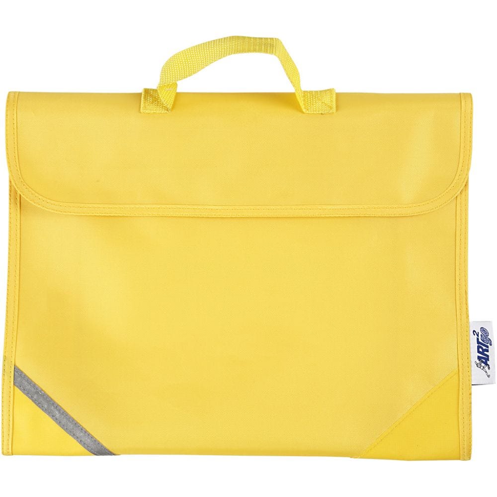 School Bag, D: 9 cm, size 36x29 cm, yellow, 1 pc
