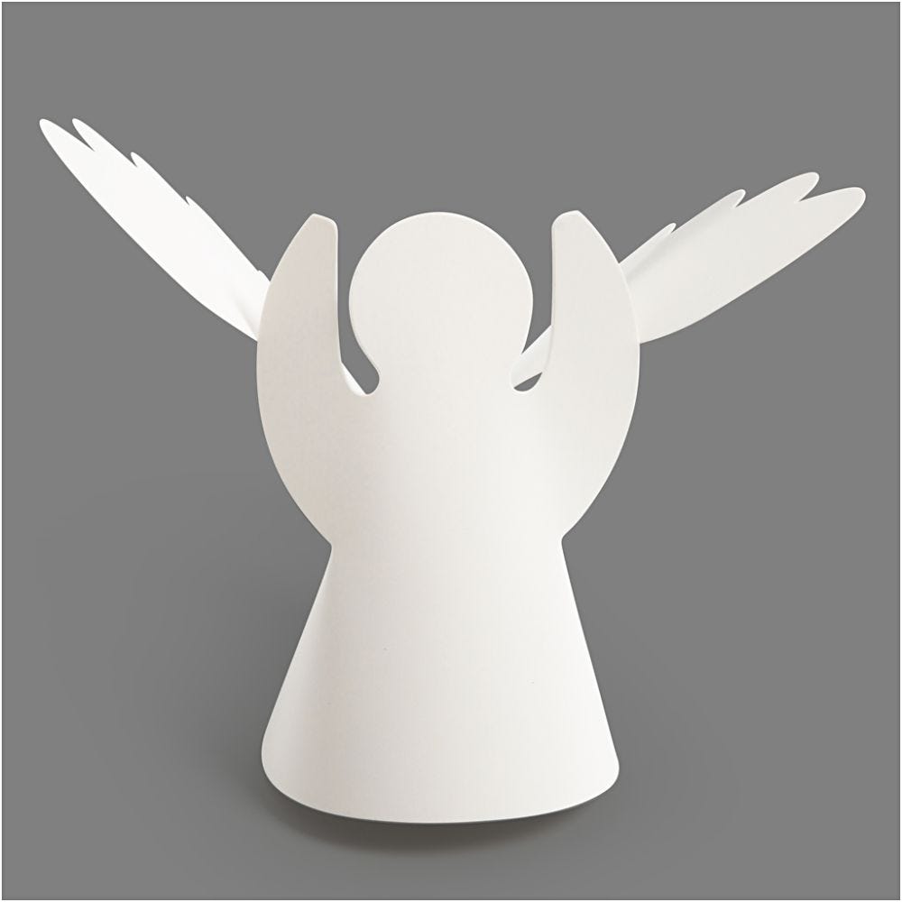 Angels, H: 10,5 cm, D 7 cm, 230 g, white, 25 pc/ 1 pack