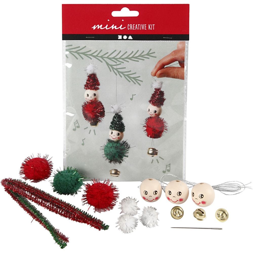 Mini Craft Kit, hanging Christmas elf decoration, 1 pack