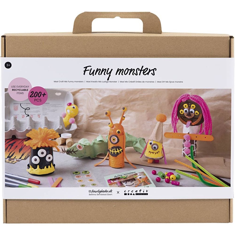 Maxi Craft Mix Funny Monsters, assorted colours, 1 pack