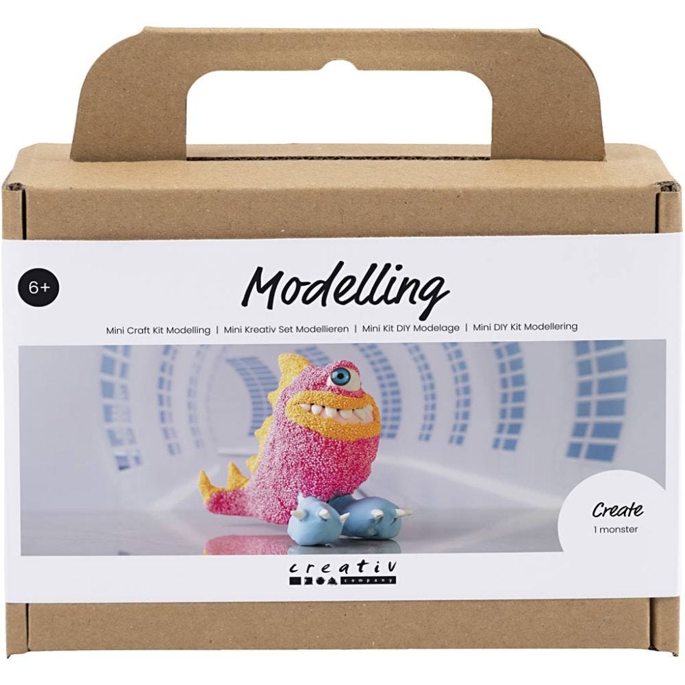 Mini Craft Kit Modelling, Monster Freddy, neon pink, 1 pack