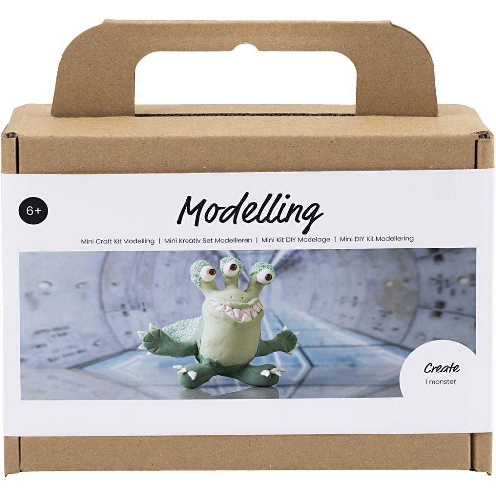 Mini Craft Kit Modelling, Monster Lulu, light green, dark green, 1 pack