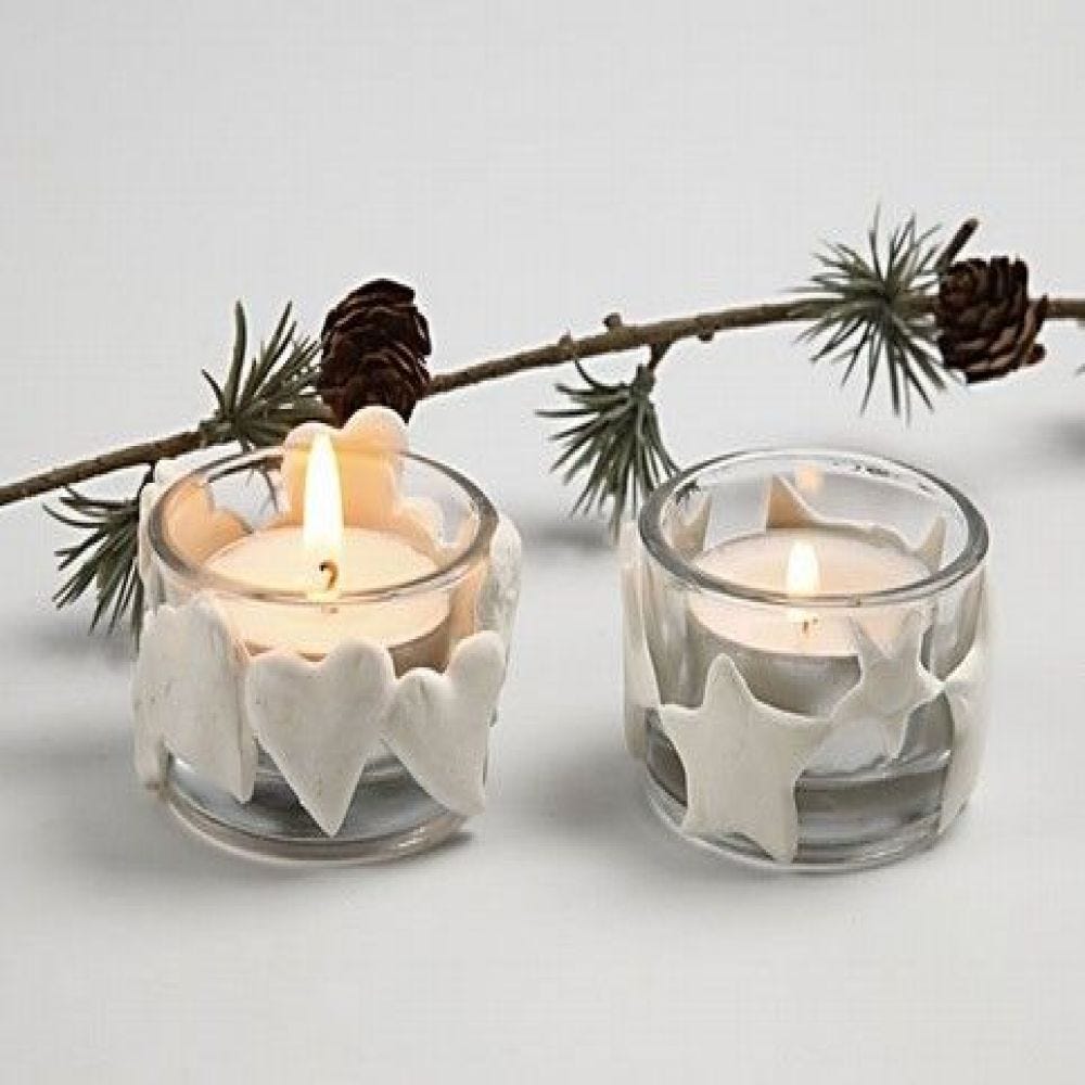 Christmas Tea Light Candle Holders with Silk Clay DIY guide