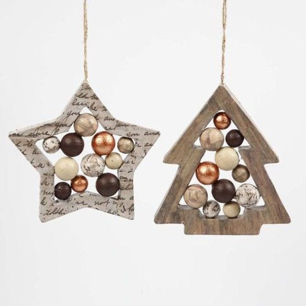 Star and Christmas Tree-shaped Frames with Polystyrene Balls