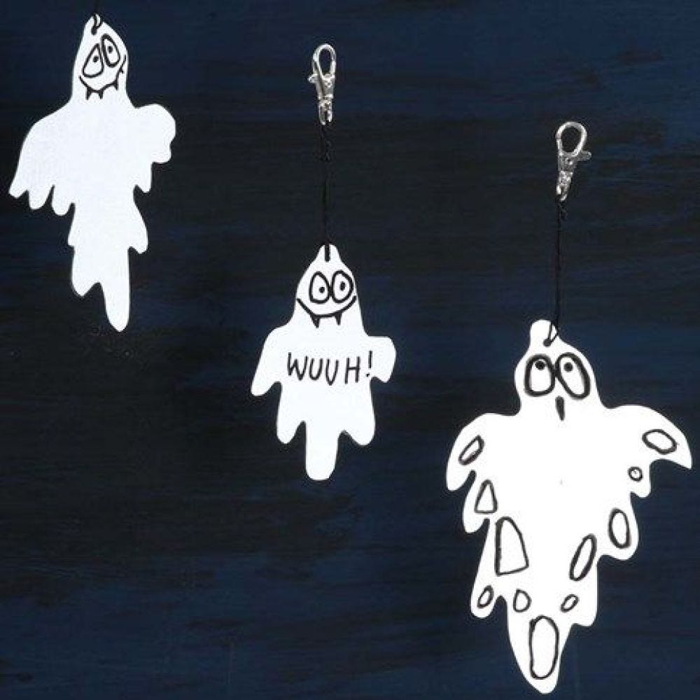 Ghosts made from Iron-on Reflective Film