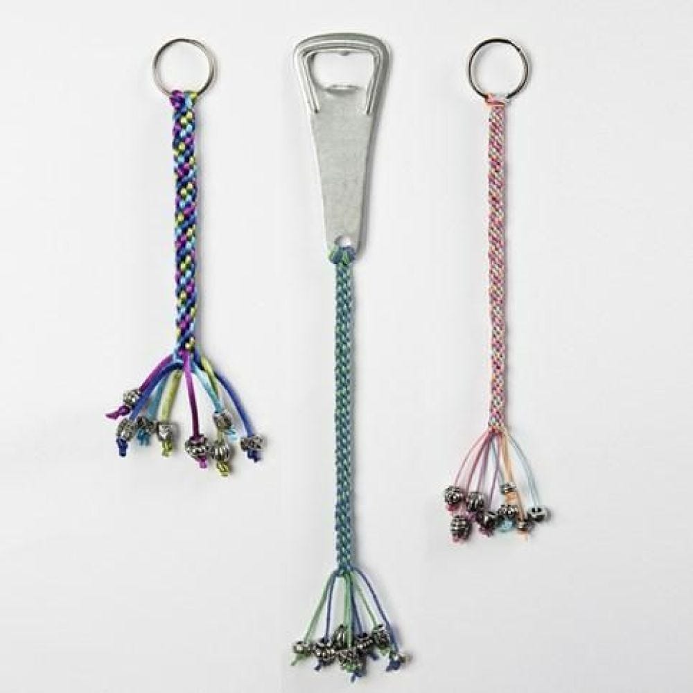 Kumihimo braided decorative Pendants for Bottle Openers and Keyring Fobs