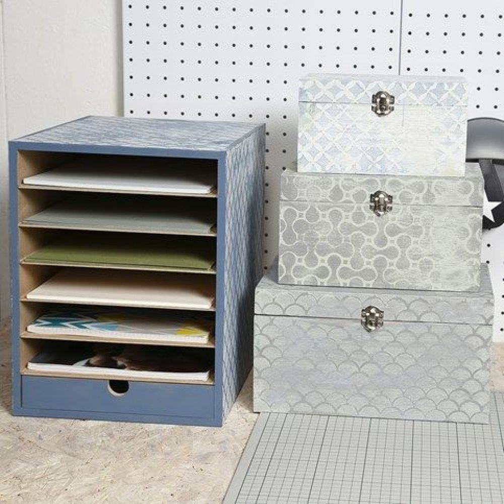A Storage Unit and a Box Set decorated in a Vintage Look