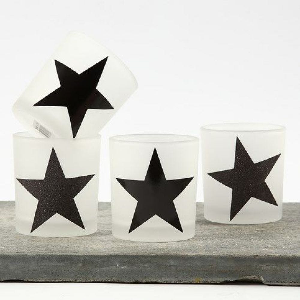 Candle Holders with Stars made from Design Paper