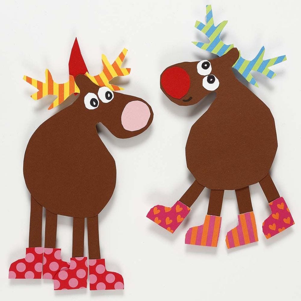Reindeer made from Card using a Template