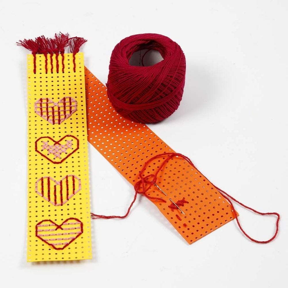 A Book Mark from embroidered Cross Stitch Card
