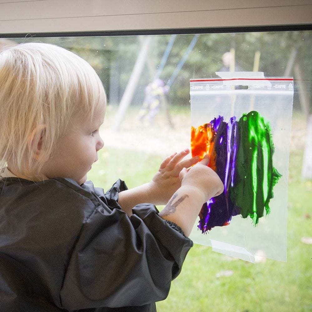 Painting a Picture in a transparent Plastic Bag