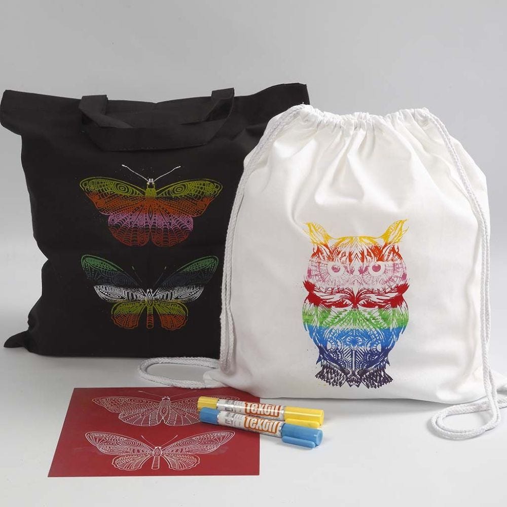 Stenciling a Butterfly on a Designer Bag 