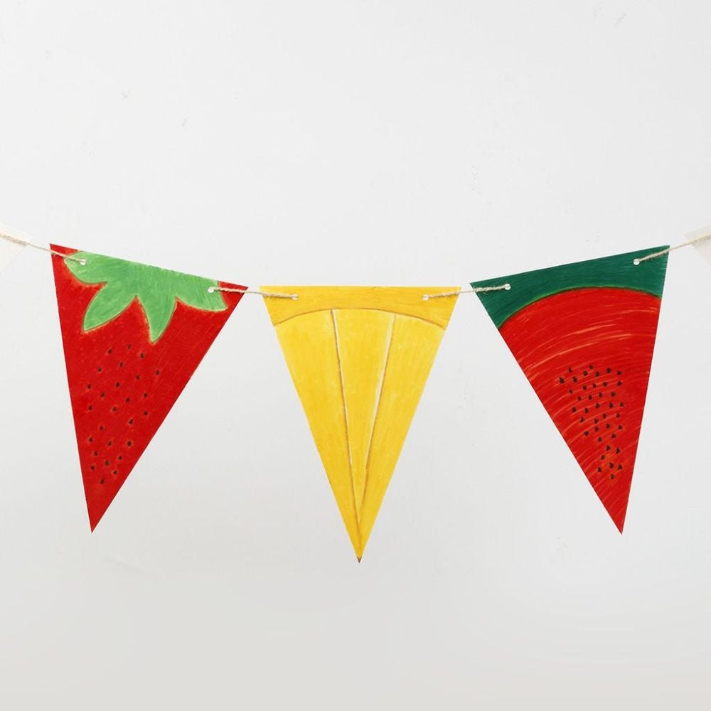 Bunting made from decorated Card Flags