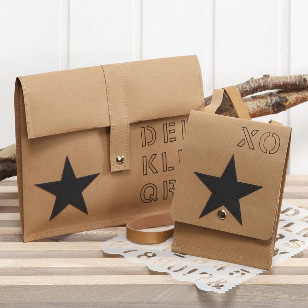 DIY Laced Cardboard Handbags