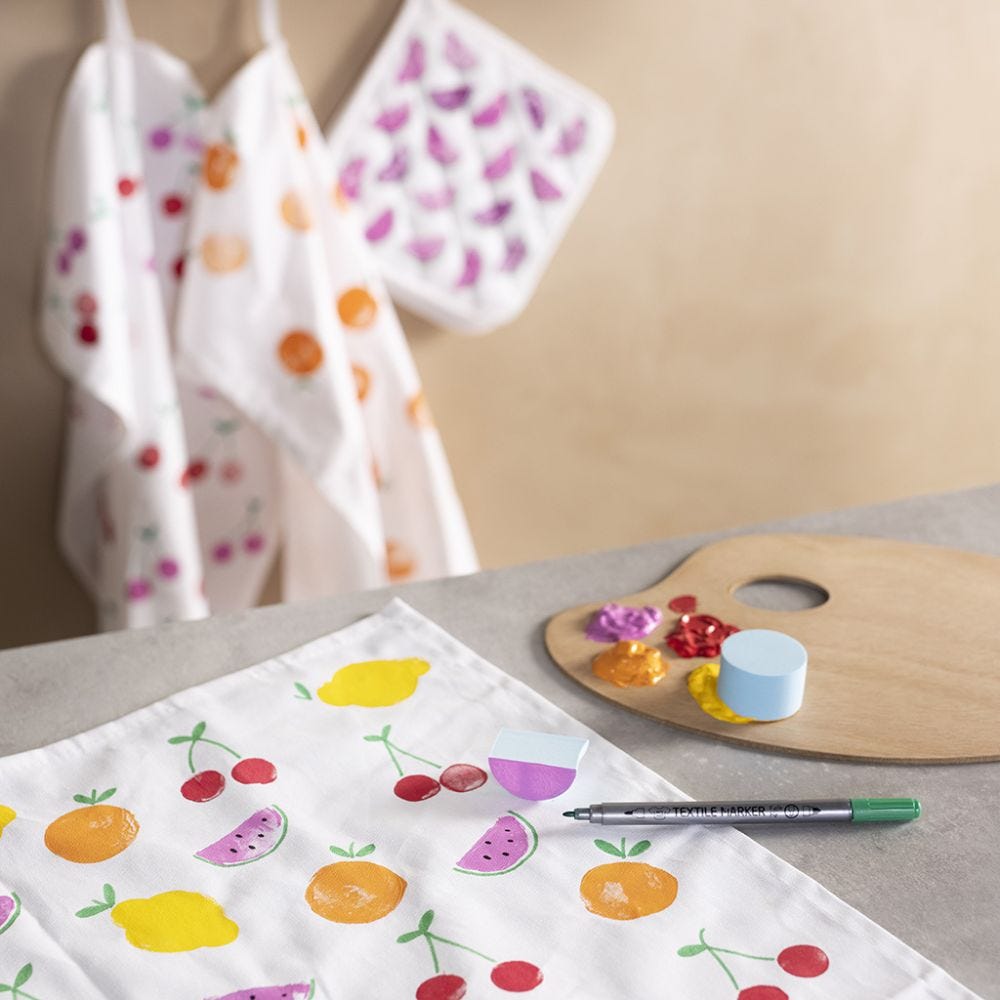Tea towels with fruit designs
