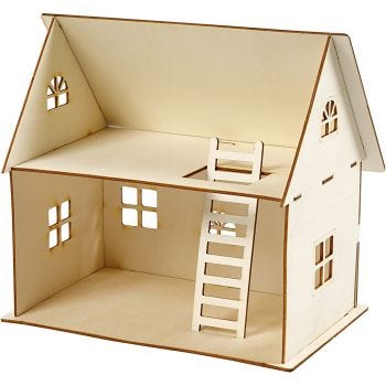 Doll House Construction H 25 cm 18x27 cm Plywood 1 pc 57879