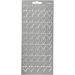 1 sheet, hearts, sheet 10x23 cm, silver