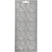 1 sheet, hearts, sheet 10x23 cm, silver