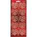 1 sheet, hearts, sheet 10x23 cm, gold, transparent red