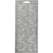 1 sheet, deco leaves, sheet 10x23 cm, silver