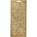 1 sheet, roses, sheet 10x23 cm, gold