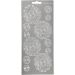 1 sheet, flowers, 10x23 cm, silver