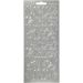 1 sheet, hearts, sheet 10x23 cm, silver