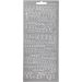 1 sheet, alphabet, sheet 10x23 cm, silver