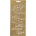 1 sheet, fish, sheet 10x23 cm, gold