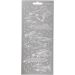 1 sheet, fish, sheet 10x23 cm, silver