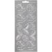 1 sheet, roses, sheet 10x23 cm, silver