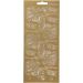 1 sheet, roses, sheet 10x23 cm, gold