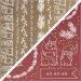 2x2 sheet/ 1 pack, Traditional Christmas, sheet 15x15 cm, gold, red