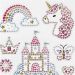 1 sheet, unicorn world, sheet 10x16 cm