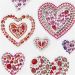 1 sheet, hearts, sheet 10x16 cm