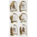6 pc/ 1 pack, angel, tree and houses, size 49x32+45x36 mm, gold
