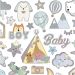 1 sheet, baby boy, sheet 15x16,5 cm