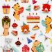 1 sheet, birthday cats, sheet 15x16,5 cm