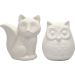 2 pc/ 1 pack, owl and fox, H: 9 cm, white