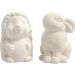 2 pc/ 1 pack, hedgehog and hare, H: 10 cm, white