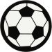 20 pc/ 1 pack, football, dia. 25 mm, white/black