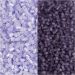 2x7 g/ 1 pack, dia. 1,7 mm, size 15/0, hole size 0,5 mm, frosted purple, transparent purple