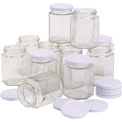 Hexagonal glass jar
