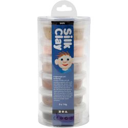 Silk Clay®, skin colours, 6x14 g/ 1 pack