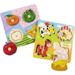 VIGA wooden jigsaw puzzles with knobs