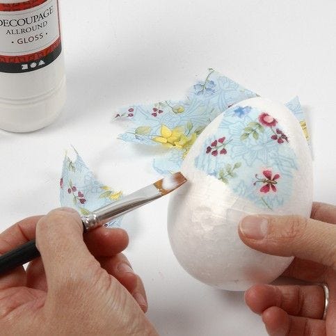 How to Decorate Easter Eggs with Decoupage Napkins - Play Party Plan