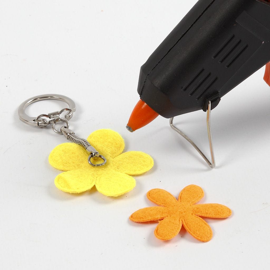 Unique Batik. leather flowers keychain